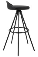King Home Hoker Krzesło barowe LANZA 76 czarne poduszka ekoskóra podstawa metal lakierowany z podnóżkiem King Home Hoker Krzesło barowe LANZA 76 czarne poduszka ekoskóra podstawa metal lakierowany z podnóżkiem
