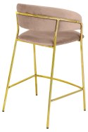 HOKER KRZESŁO BAROWE MARGO 65 tapicerowane WELUR KHAKI / BEŻOWY podstawa METAL ZŁOTY błyszczący King Home HOKER KRZESŁO BAROWE MARGO 65 tapicerowane WELUR KHAKI / BEŻOWY podstawa METAL ZŁOTY błyszczący King Home