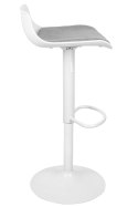 King Home Hoker Krzesło barowe SNAP BAR TAP regulowane białe obrotowe siedzisko tworzywo poduszka szara podstawa metal podnóżek King Home Hoker Krzesło barowe SNAP BAR TAP regulowane białe obrotowe siedzisko tworzywo poduszka szara podstawa metal podnóżek