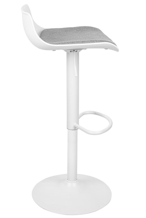 King Home Hoker Krzesło barowe SNAP BAR TAP regulowane białe obrotowe siedzisko tworzywo poduszka szara podstawa metal podnóżek King Home Hoker Krzesło barowe SNAP BAR TAP regulowane białe obrotowe siedzisko tworzywo poduszka szara podstawa metal podnóżek