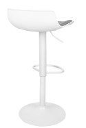 King Home Hoker Krzesło barowe SNAP BAR TAP regulowane białe obrotowe siedzisko tworzywo poduszka szara podstawa metal podnóżek King Home Hoker Krzesło barowe SNAP BAR TAP regulowane białe obrotowe siedzisko tworzywo poduszka szara podstawa metal podnóżek