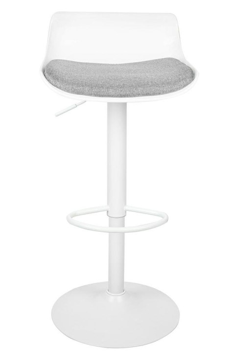 King Home Hoker Krzesło barowe SNAP BAR TAP regulowane białe obrotowe siedzisko tworzywo poduszka szara podstawa metal podnóżek King Home Hoker Krzesło barowe SNAP BAR TAP regulowane białe obrotowe siedzisko tworzywo poduszka szara podstawa metal podnóżek