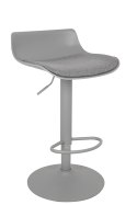 King Home Hoker Krzesło barowe SNAP BAR TAP regulowane szare obrotowe siedzisko z tworzywa z poduszką podstawa metal podnóżek