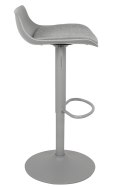 King Home Hoker Krzesło barowe SNAP BAR TAP regulowane szare obrotowe siedzisko z tworzywa z poduszką podstawa metal podnóżek
