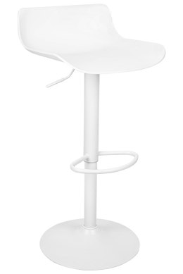 King Home Hoker Krzesło barowe SNAP BAR regulowany biały obrotowe siedzisko tworzywo podstawa metalowa podnóżek