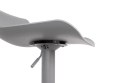 King Home Hoker Krzesło barowe SNAP BAR regulowane szare obrotowe siedzisko tworzywo podstawa metal z podnóżkiem