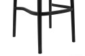 King Home Hoker Krzesło barowe WICKY czarne tworzywo PP siedzisko i oparcie plecionka można sztaplować