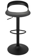 King Home Hoker Krzesło barowe WRAPP regulowany czarny obrotowe siedzisko z tworzywa podstawa metalowa z podnóżkiem