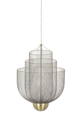 King Home Lampa wisząca LED ILLUSION BICOLOUR 45 srebrna / złota siateczka metalowa kopułka i posufitka złote