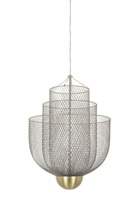 King Home Lampa wisząca LED ILLUSION BICOLOUR 45 srebrna / złota siateczka metalowa kopułka i posufitka złote King Home Lampa wisząca LED ILLUSION BICOLOUR 45 srebrna / złota siateczka metalowa kopułka i posufitka złote