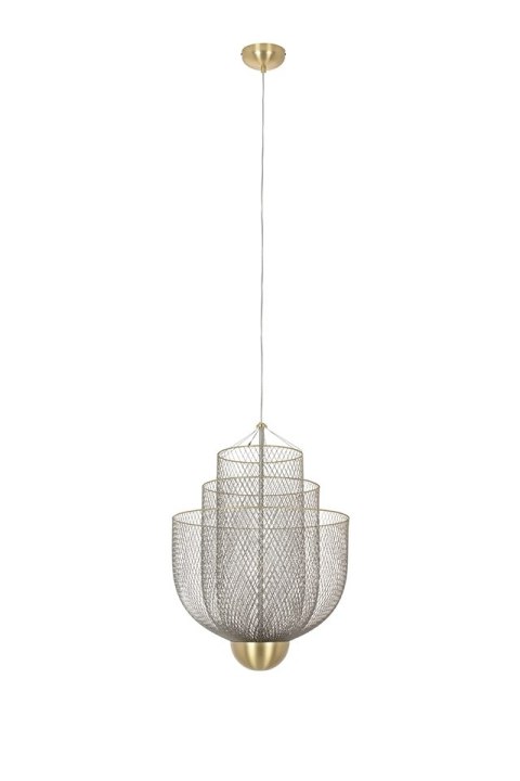 King Home Lampa wisząca LED ILLUSION BICOLOUR 45 srebrna / złota siateczka metalowa kopułka i posufitka złote King Home Lampa wisząca LED ILLUSION BICOLOUR 45 srebrna / złota siateczka metalowa kopułka i posufitka złote