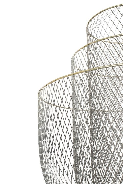 King Home Lampa wisząca LED ILLUSION BICOLOUR 45 srebrna / złota siateczka metalowa kopułka i posufitka złote King Home Lampa wisząca LED ILLUSION BICOLOUR 45 srebrna / złota siateczka metalowa kopułka i posufitka złote