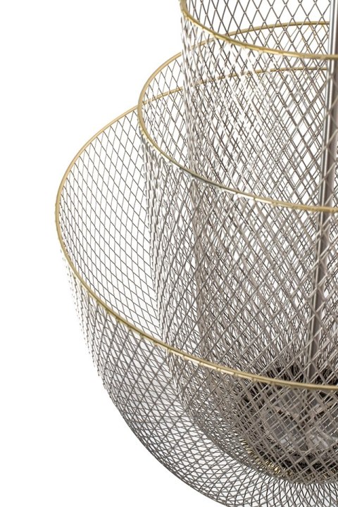 King Home Lampa wisząca LED ILLUSION BICOLOUR 45 srebrna / złota siateczka metalowa kopułka i posufitka złote King Home Lampa wisząca LED ILLUSION BICOLOUR 45 srebrna / złota siateczka metalowa kopułka i posufitka złote