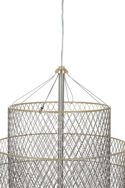 King Home Lampa wisząca LED ILLUSION BICOLOUR 45 srebrna / złota siateczka metalowa kopułka i posufitka złote King Home Lampa wisząca LED ILLUSION BICOLOUR 45 srebrna / złota siateczka metalowa kopułka i posufitka złote