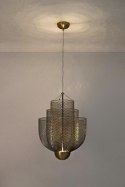 King Home Lampa wisząca LED ILLUSION BICOLOUR 45 srebrna / złota siateczka metalowa kopułka i posufitka złote King Home Lampa wisząca LED ILLUSION BICOLOUR 45 srebrna / złota siateczka metalowa kopułka i posufitka złote