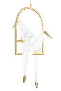King Home Lampa wisząca LED LORO 2 metal satynowy złoty klosze w kształcie ptaków - tworzywo PP biały King Home Lampa wisząca LED LORO 2 metal satynowy złoty klosze w kształcie ptaków - tworzywo PP biały