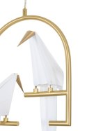King Home Lampa wisząca LED LORO 2 metal satynowy złoty klosze w kształcie ptaków - tworzywo PP biały King Home Lampa wisząca LED LORO 2 metal satynowy złoty klosze w kształcie ptaków - tworzywo PP biały