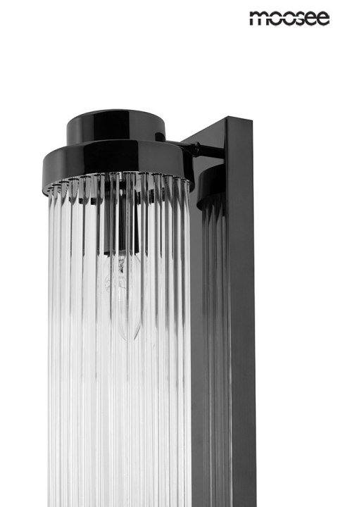Moosee MOOSEE kinkiet lampa ścienna COLUMN czarna stal szklane klosze transparentny 2 x E14 Moosee MOOSEE kinkiet lampa ścienna COLUMN czarna stal szklane klosze transparentny 2 x E14