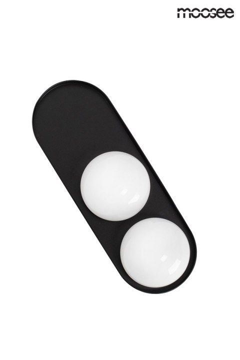 Moosee MOOSEE kinkiet lampa ścienna DROPS 2 czarna stal węglowa okrągłe klosze szklane białe 2 x G9 Moosee MOOSEE kinkiet lampa ścienna DROPS 2 czarna stal węglowa okrągłe klosze szklane białe 2 x G9