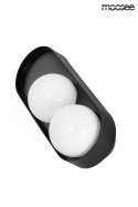 Moosee MOOSEE kinkiet lampa ścienna DROPS 2 czarna stal węglowa okrągłe klosze szklane białe 2 x G9 Moosee MOOSEE kinkiet lampa ścienna DROPS 2 czarna stal węglowa okrągłe klosze szklane białe 2 x G9