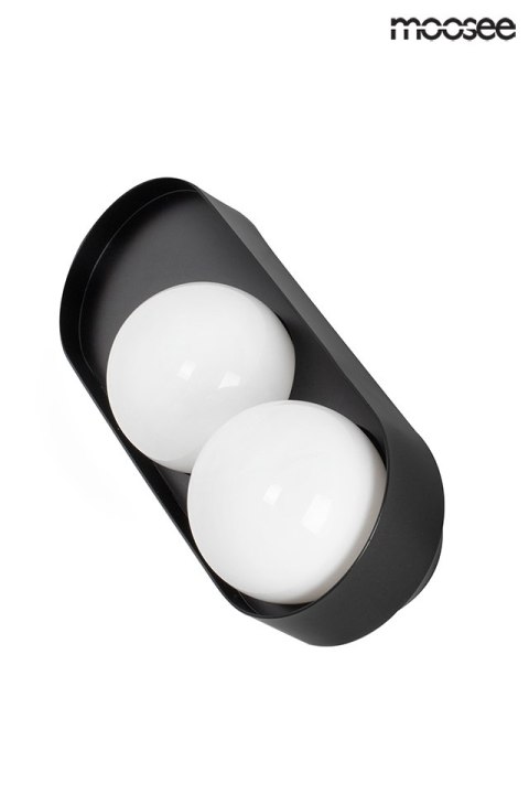 Moosee MOOSEE kinkiet lampa ścienna DROPS 2 czarna stal węglowa okrągłe klosze szklane białe 2 x G9 Moosee MOOSEE kinkiet lampa ścienna DROPS 2 czarna stal węglowa okrągłe klosze szklane białe 2 x G9