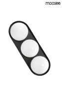 Moosee MOOSEE kinkiet lampa ścienna DROPS 3 czarna stal węglowa okrągłe szklane klosze białe 3 x G9 Moosee MOOSEE kinkiet lampa ścienna DROPS 3 czarna stal węglowa okrągłe szklane klosze białe 3 x G9