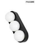Moosee MOOSEE kinkiet lampa ścienna DROPS 3 czarna stal węglowa okrągłe szklane klosze białe 3 x G9 Moosee MOOSEE kinkiet lampa ścienna DROPS 3 czarna stal węglowa okrągłe szklane klosze białe 3 x G9