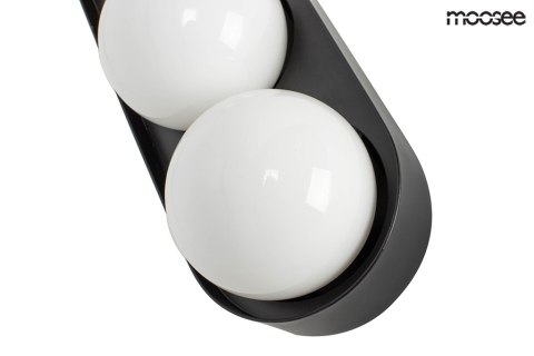 Moosee MOOSEE kinkiet lampa ścienna DROPS 3 czarna stal węglowa okrągłe szklane klosze białe 3 x G9 Moosee MOOSEE kinkiet lampa ścienna DROPS 3 czarna stal węglowa okrągłe szklane klosze białe 3 x G9