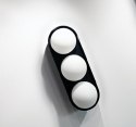 Moosee MOOSEE kinkiet lampa ścienna DROPS 3 czarna stal węglowa okrągłe szklane klosze białe 3 x G9 Moosee MOOSEE kinkiet lampa ścienna DROPS 3 czarna stal węglowa okrągłe szklane klosze białe 3 x G9