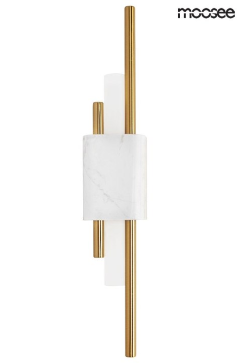 LAMPA ŚCIENNA KINKIET LED EVANS BIAŁO - ZŁOTY mrożone SZKŁO marmur Moosee MOOSEE do domu lokalu LAMPA ŚCIENNA KINKIET LED EVANS BIAŁO - ZŁOTY mrożone SZKŁO marmur Moosee MOOSEE do domu lokalu