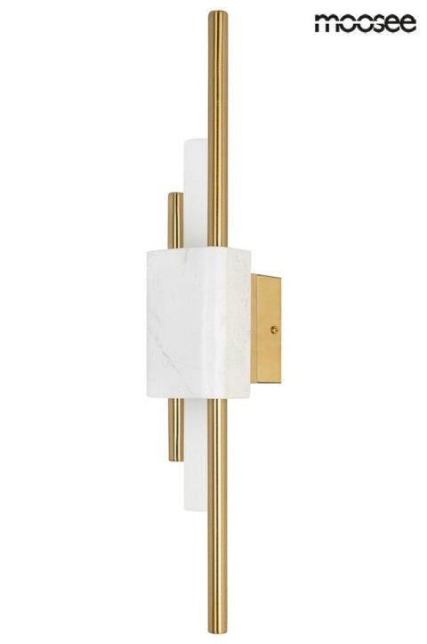 LAMPA ŚCIENNA KINKIET LED EVANS BIAŁO - ZŁOTY mrożone SZKŁO marmur Moosee MOOSEE do domu lokalu LAMPA ŚCIENNA KINKIET LED EVANS BIAŁO - ZŁOTY mrożone SZKŁO marmur Moosee MOOSEE do domu lokalu
