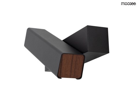 Moosee MOOSEE Kinkiet lampa ścienna LED ORBIS czarny mat aluminium osłona akrylowa klosz obrotowy boki drewniane Moosee MOOSEE Kinkiet lampa ścienna LED ORBIS czarny mat aluminium osłona akrylowa klosz obrotowy boki drewniane