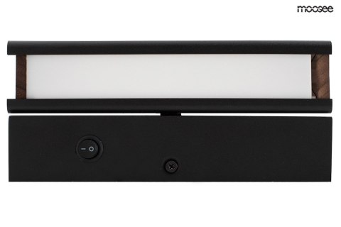 Moosee MOOSEE Kinkiet lampa ścienna LED ORBIS czarny mat aluminium osłona akrylowa klosz obrotowy boki drewniane Moosee MOOSEE Kinkiet lampa ścienna LED ORBIS czarny mat aluminium osłona akrylowa klosz obrotowy boki drewniane