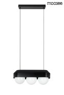 Moosee MOOSEE lampa wisząca DROPS 3 czarna stal węglowa okrągłe szklane klosze Biały Moosee MOOSEE lampa wisząca DROPS 3 czarna stal węglowa okrągłe szklane klosze Biały