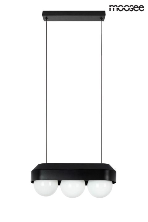 Moosee MOOSEE lampa wisząca DROPS 3 czarna stal węglowa okrągłe szklane klosze Biały Moosee MOOSEE lampa wisząca DROPS 3 czarna stal węglowa okrągłe szklane klosze Biały