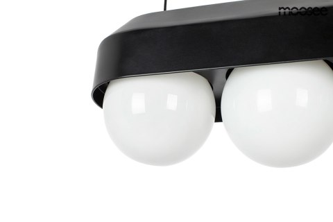 Moosee MOOSEE lampa wisząca DROPS 3 czarna stal węglowa okrągłe szklane klosze Biały Moosee MOOSEE lampa wisząca DROPS 3 czarna stal węglowa okrągłe szklane klosze Biały