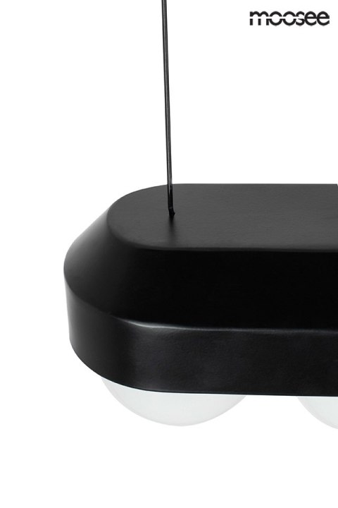 Moosee MOOSEE lampa wisząca DROPS 3 czarna stal węglowa okrągłe szklane klosze Biały Moosee MOOSEE lampa wisząca DROPS 3 czarna stal węglowa okrągłe szklane klosze Biały
