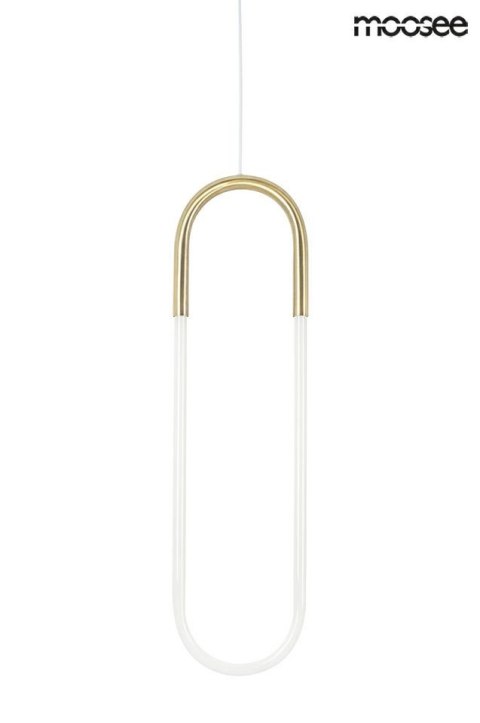 Moosee MOOSEE lampa wisząca LED PUZO L złota metalowa klosz szklany nowoczesna przypomina spinacz Moosee MOOSEE lampa wisząca LED PUZO L złota metalowa klosz szklany nowoczesna przypomina spinacz
