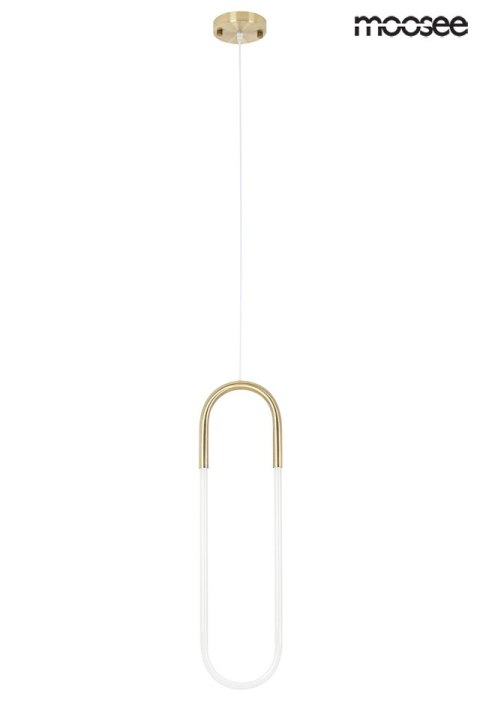 Moosee MOOSEE lampa wisząca LED PUZO L złota metalowa klosz szklany nowoczesna przypomina spinacz Moosee MOOSEE lampa wisząca LED PUZO L złota metalowa klosz szklany nowoczesna przypomina spinacz