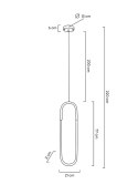 Moosee MOOSEE lampa wisząca LED PUZO L złota metalowa klosz szklany nowoczesna przypomina spinacz Moosee MOOSEE lampa wisząca LED PUZO L złota metalowa klosz szklany nowoczesna przypomina spinacz