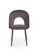 Halmar K384 krzesło do jadalni popielaty / czarny tkanina / stal malowana