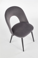 Halmar K384 krzesło do jadalni popielaty / czarny tkanina / stal malowana