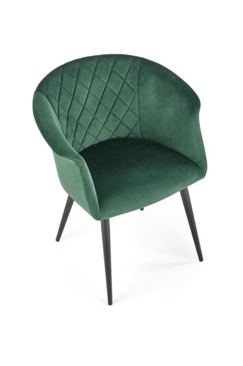 Halmar K421 krzesło do jadalni ciemny zielony velvet /nogi stal malowana proszkowo czarny Halmar K421 krzesło do jadalni ciemny zielony velvet /nogi stal malowana proszkowo czarny