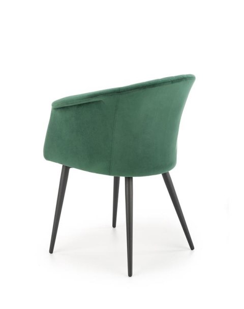 Halmar K421 krzesło do jadalni ciemny zielony velvet /nogi stal malowana proszkowo czarny Halmar K421 krzesło do jadalni ciemny zielony velvet /nogi stal malowana proszkowo czarny