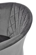 Halmar K421 krzesło do jadalni popielaty, materiał: tkanina velvet /nogi stal malowana proszkowo czarny Halmar K421 krzesło do jadalni popielaty, materiał: tkanina velvet /nogi stal malowana proszkowo czarny