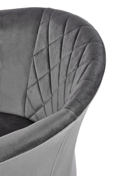 Halmar K421 krzesło do jadalni popielaty, materiał: tkanina velvet /nogi stal malowana proszkowo czarny Halmar K421 krzesło do jadalni popielaty, materiał: tkanina velvet /nogi stal malowana proszkowo czarny