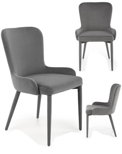 Halmar K425 krzesło do jadalni popielaty, materiał: tkanina velvet Halmar K425 krzesło do jadalni popielaty, materiał: tkanina velvet