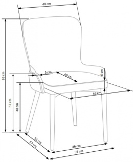 Halmar K425 krzesło do jadalni popielaty, materiał: tkanina velvet