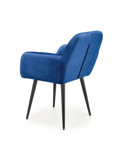 Halmar K429 krzesło granatowy tkanina velvet /nogi czarny, stal malowana proszkowo Halmar K429 krzesło granatowy tkanina velvet /nogi czarny, stal malowana proszkowo