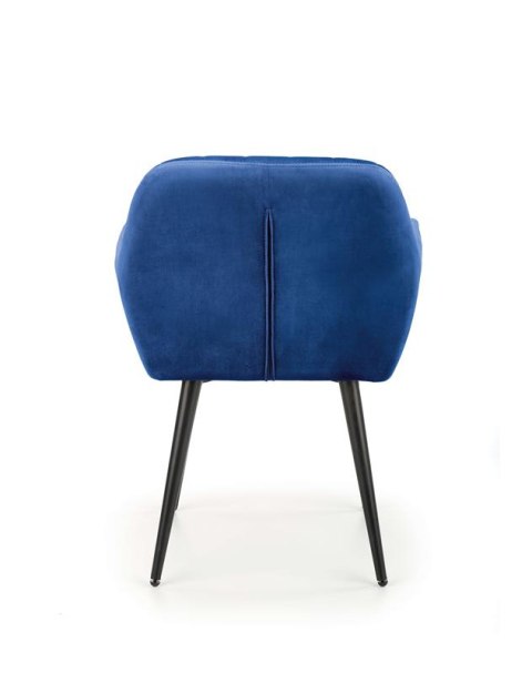 Halmar K429 krzesło granatowy tkanina velvet /nogi czarny, stal malowana proszkowo Halmar K429 krzesło granatowy tkanina velvet /nogi czarny, stal malowana proszkowo